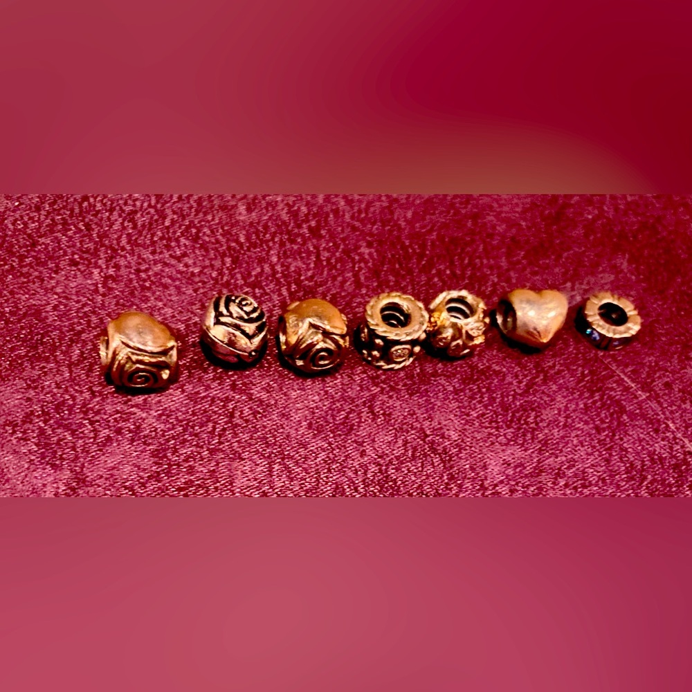 Pandora charms heart and flowers